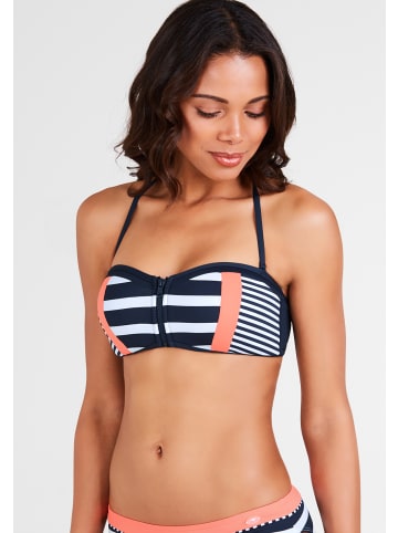 Kangaroos Bandeau-Bikini-Top in marine-weiß