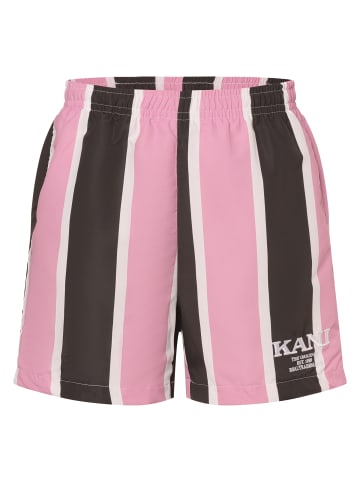 Karl Kani Badeshorts in rosa schoko - 0001