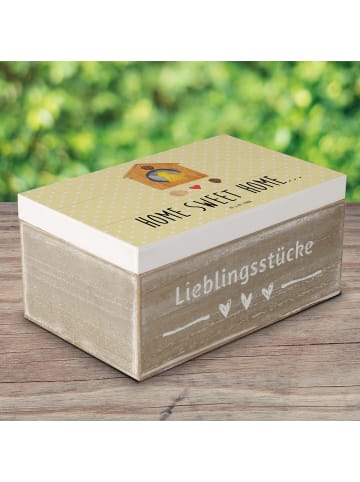 Mr. & Mrs. Panda Erinnerungskiste Vogelhaus Home mit Spruch in Gelb Pastell