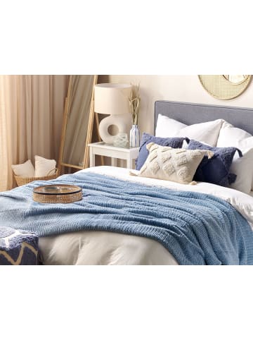 Beliani Kuscheldecke BJAS in Blau - (W) 200 x (H) 1 x (L) 220 cm