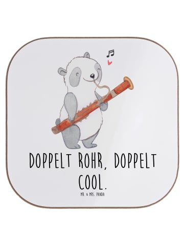 Mr. & Mrs. Panda Untersetzer Tasse Fagott Doppelt Cool mit Spruch in Weiß