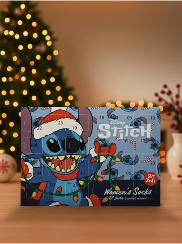 Lilo & Stitch Disney Lilo & Stitch Socken Adventskalender mit 12 Paar in Mehrfarbig