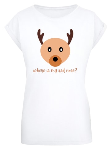 F4NT4STIC T-Shirt Red Nose Weihnachten in weiß