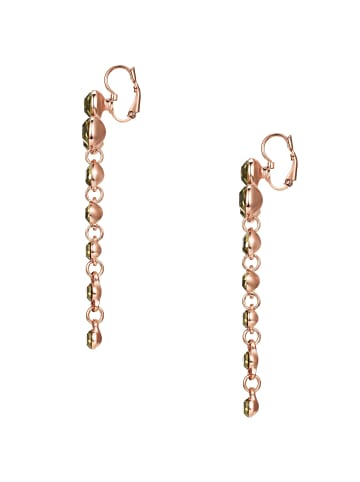 Lulu & Jane Ohrhänger aus Metall-Legierung mit Glas in roségold