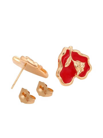 gaya Women Earrings in Rose Gold Red