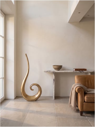 KADIMA DESIGN Bodenvase organisch, massives Aluminium, handgefertigt, Modern in Gold