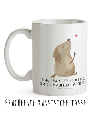 Mr. & Mrs. Panda Camping Tasse Hund Liebe mit Spruch in Weiß