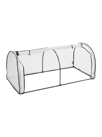 relaxdays Frühbeet in Weiß/ Schwarz - (B)100 x (H)80 x (T)200 cm
