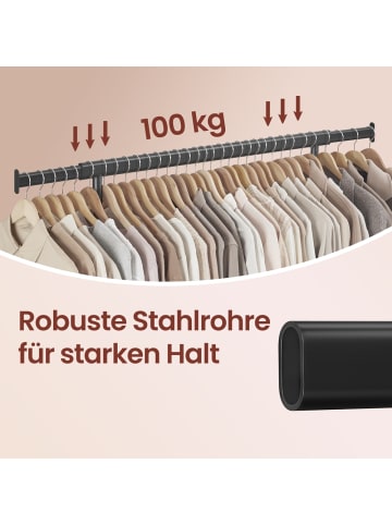 SONGMICS Kleiderständer Pataye in Schwarz - (B)45 x (H)161.5 x (T)132 cm