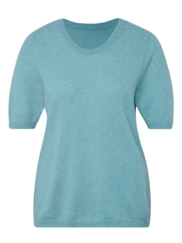 GOLDNER Feinstrickpullover mit Rundhals in aqua
