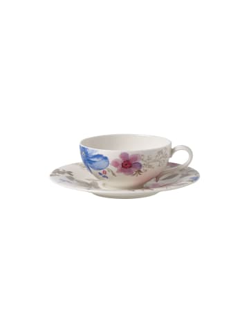 Villeroy & Boch Teetasse mit Untertasse Mariefleur Gris Basic 150 ml in bunt