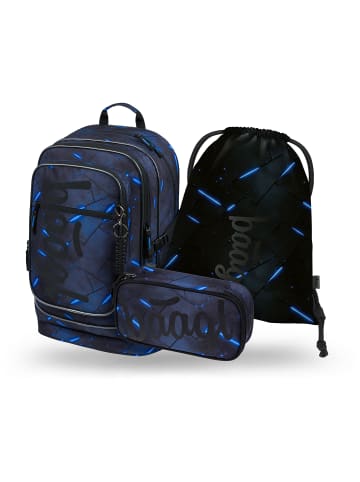 BAAGL 3-tlg. Set: Schulrucksack Cubic in Rosa Flash