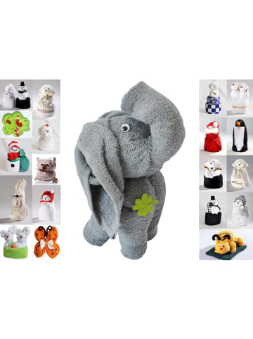 JACK Frottier Geschenk Set Handarbeit Origami Elefant Grau