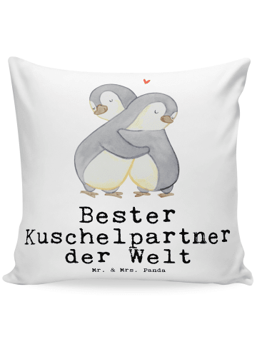 Mr. & Mrs. Panda Kopfkissen Pinguin Bester Kuschelpartner der We... in Weiß