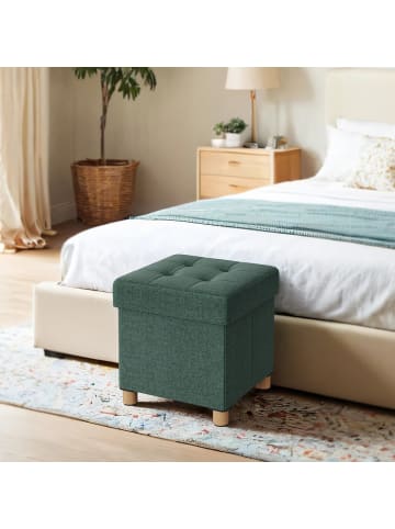 SONGMICS Sitzhocker Melisa in Grün - (B)38 x (H)40 x (T)38 cm