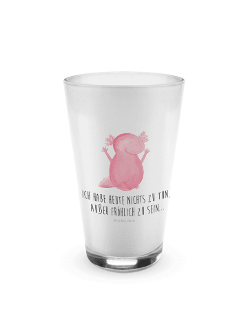 Mr. & Mrs. Panda Glas Axolotl Hurra mit Spruch in Transparent