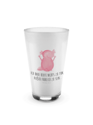 Mr. & Mrs. Panda Longdrinkglas Axolotl Hurra mit Spruch in Transparent