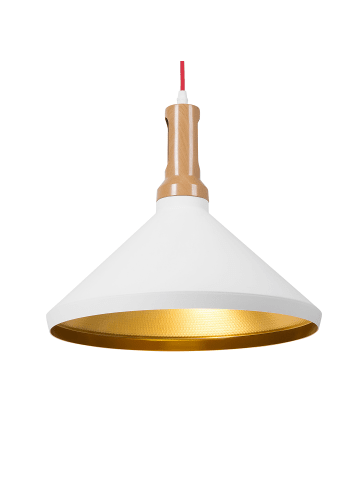 Beliani Pendelleuchten LIARD in Weiß/Gold - (W) 33 x (H) 179 x (L) 33 cm