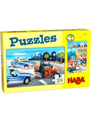 Haba Puzzles Im Einsatz (Kinderpuzzle) | 2 spannende Motive mit je 24 Puzzleteilen
