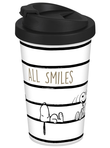 Geda Labels Coffee to go Becher Snoopy All Smiles in Weiß - 400 ml