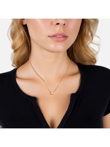 Glanzstücke München Kette Buchstabe B aus Sterling Silber in gelbgold