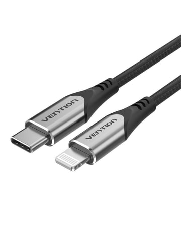 Vention Kabel in Schwarz USB Typ C kompatibel mit iPhone Ladekabel 3A in Schwarz