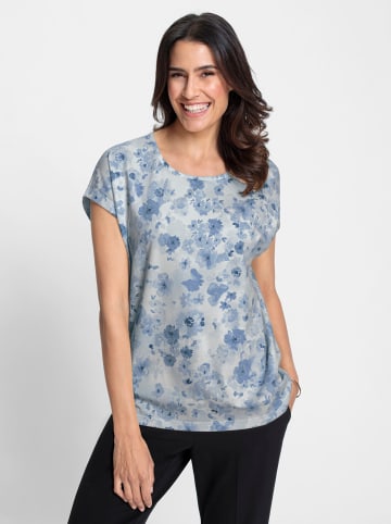 WITT WEIDEN Print-Shirt in taubenblau-weiß-bedruckt