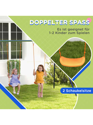 Outsunny Kinderschaukel in Blau & Orange 269L x 160B x 180H cm