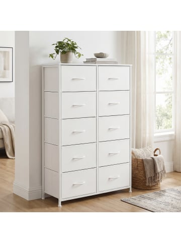 SONGMICS Kommode Bellah in Weiß - (B)76.7 x (H)116.7 x (T)30 cm