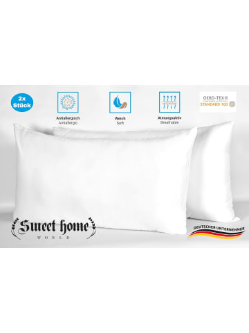 COFI 1453 Kissen 2er Set, Kissenfüllung Weiches Mikrofaser in Weiß