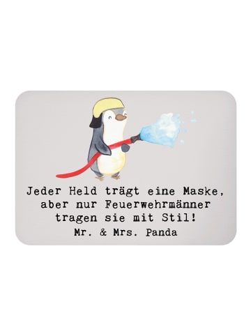 Mr. & Mrs. Panda magnet Stilvolle Feuerwehrmann mit Spruch in Grau Pastell