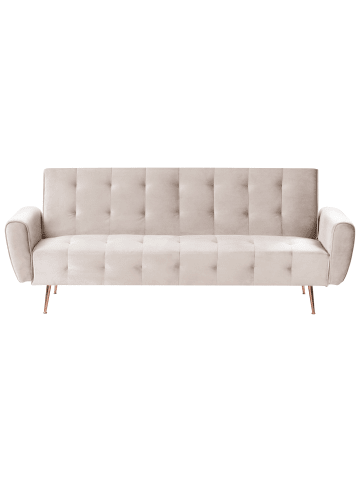 Beliani Schlafsofa SELNES in Beige/Kupfer - (W) 212 x (H) 85 x (L) 84 cm