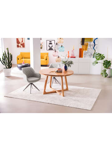 home24 Drehbarer Armlehnenstuhl AIMAN 2er-Set in Hellgrau