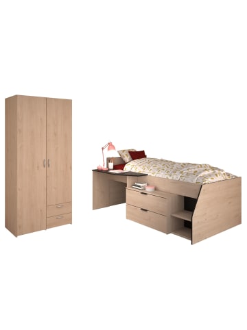 58 aufm Kessel KINDERZMMER-SET Parisot Milky 2-tlg. Holznachbildung Weiß/Eiche