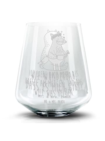 Mr. & Mrs. Panda Whiskeyglas Bär Morgenkaffee mit Spruch in Transparent