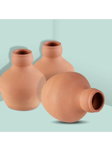 relaxdays 3 x Ollas in Terrakotta - 550 ml