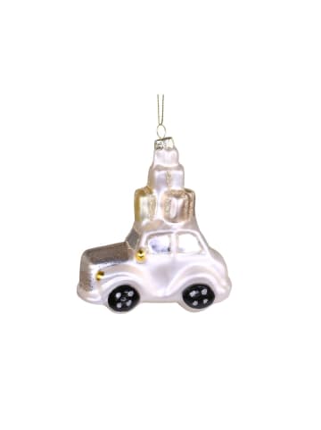 Chic Antique Christbaumschmuck Auto mit Geschenken in Antique Latte