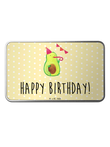 Mr. & Mrs. Panda Aufbewahrungsbox Avocado Geburtstag mit Spruch in Gelb Pastell