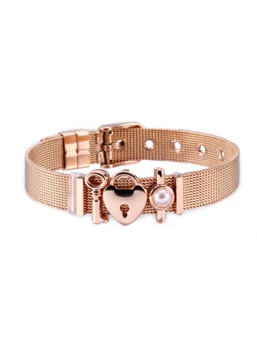 Steel_Art Mesh Armkette für Frauen Mesh Armband poliert in rosegoldfarben