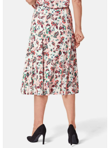GOLDNER Kurzgröße:  Druckrock mit Rundumschlupfbund in dahlie / gemustert