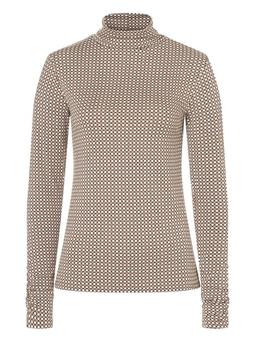 More & More Rollkragenshirt in little circles print black beige
