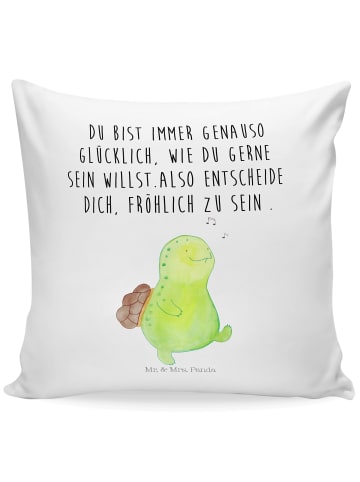 Mr. & Mrs. Panda Sitzkissen Schildkröte Pfeifen mit Spruch in Weiß