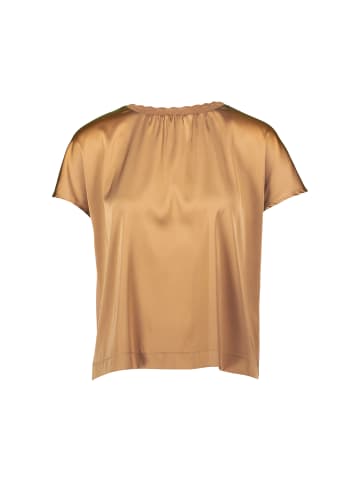 Zero  Satinshirt mit Wellensaum in Cinnamon Swirl