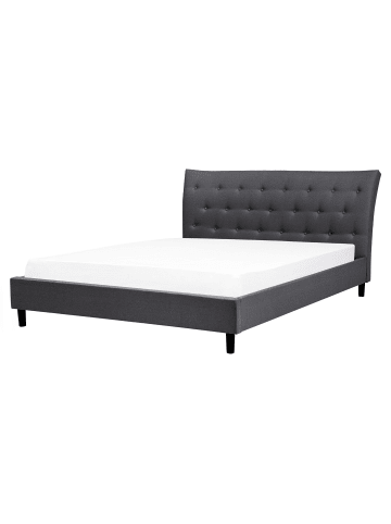 Beliani Doppelbett SAVERNE in Grau/Braun - (W) 177 x (H) 100 x (L) 228 cm