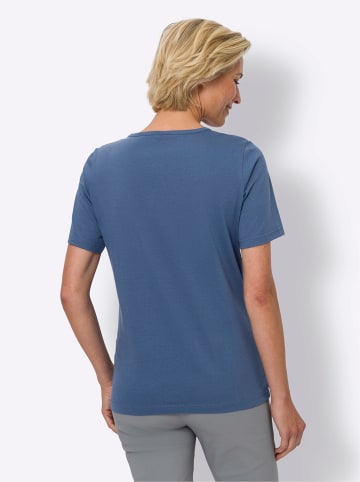 Sieh an! Kurzarm-Shirt in jeansblau-rot