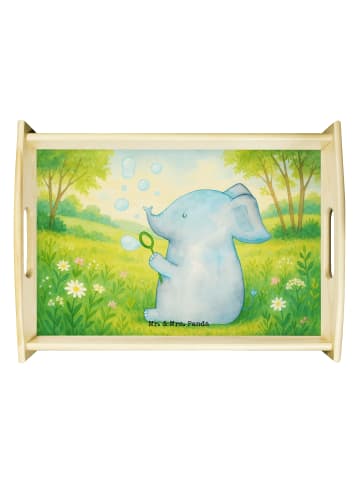 Mr. & Mrs. Panda Dekotablett Elefant Seifenblasen Design ohne Sp... in Weiß