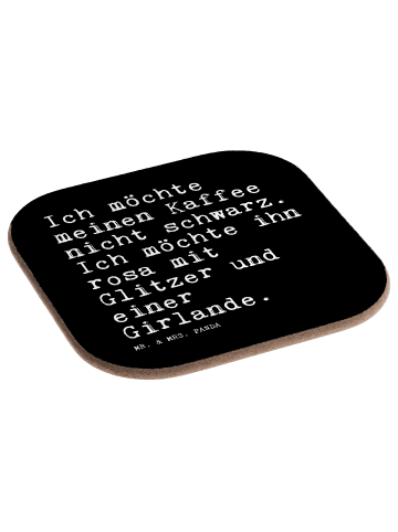 Mr. & Mrs. Panda Tassen Untersetzer Ich möchte meinen Kaffee... ... in Schwarz