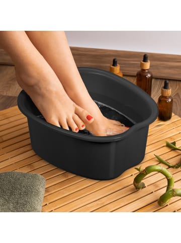 relaxdays 2 x Fußbadewanne in Schwarz - (B)33 x (H)15 x (T)38cm