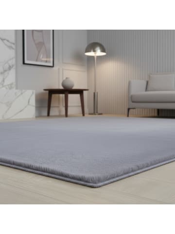 KADIMA DESIGN Teppich Kurzflor Waschbar Einfarbig NECKAR Strapazierfähig OEKO-TEX in Grau