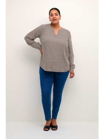 KAFFE curve Langarm-Bluse KCkennie in Java Vintage/Letter Print
